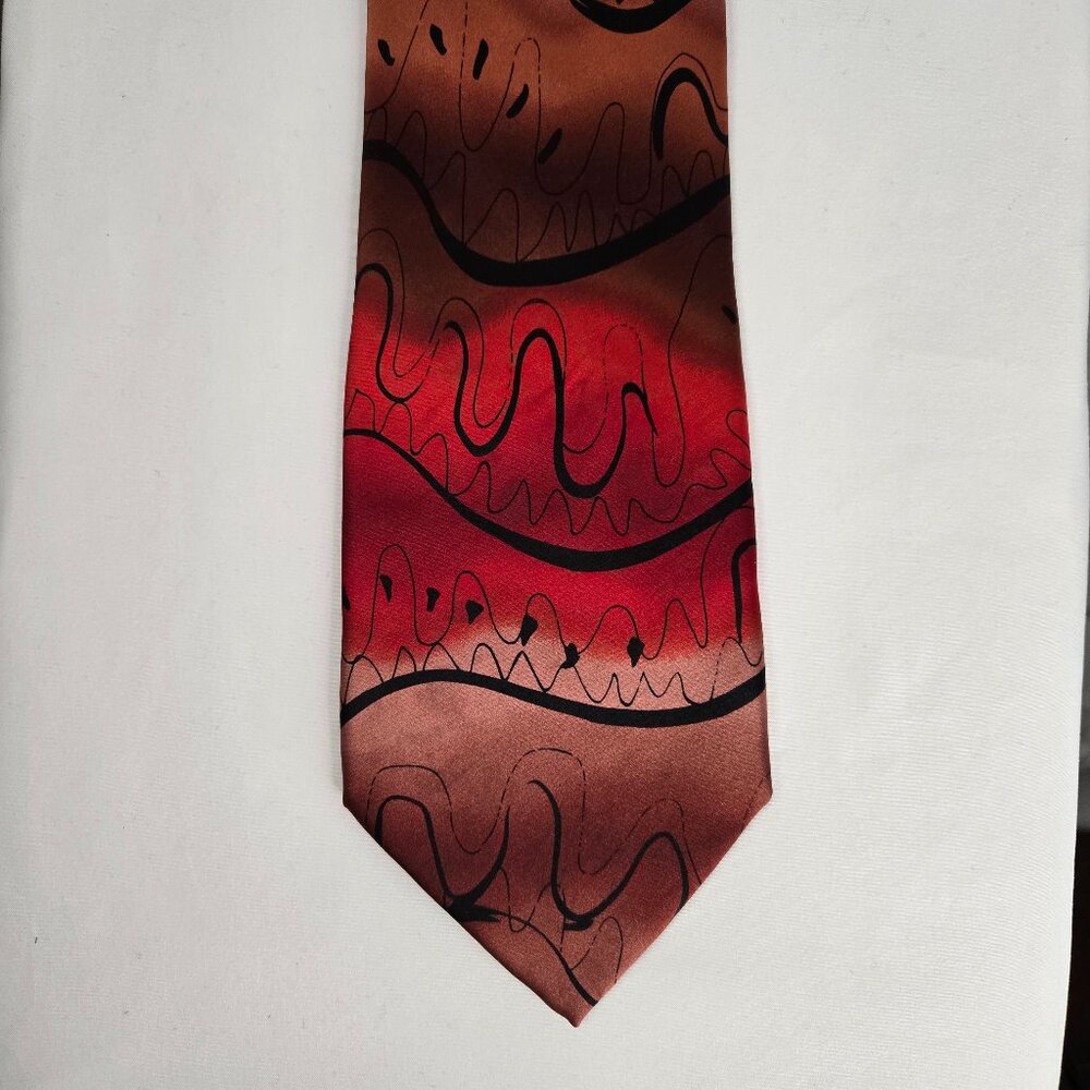 J Garcia Thistle Ghost Limited Edition Collection Forty 100% Silk Red Black Tie